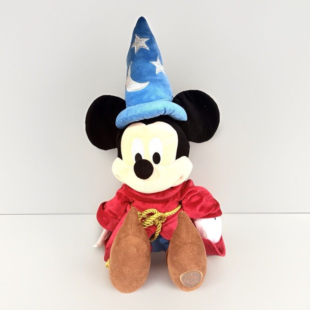 Disney Sorcerer Mickey Mouse Fantasia Wizard Plush Disney Store 24 Inch Large‎